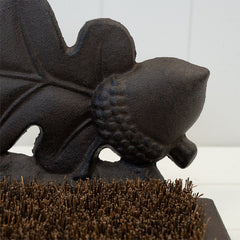 Cast Iron Boot Brush with Acorn