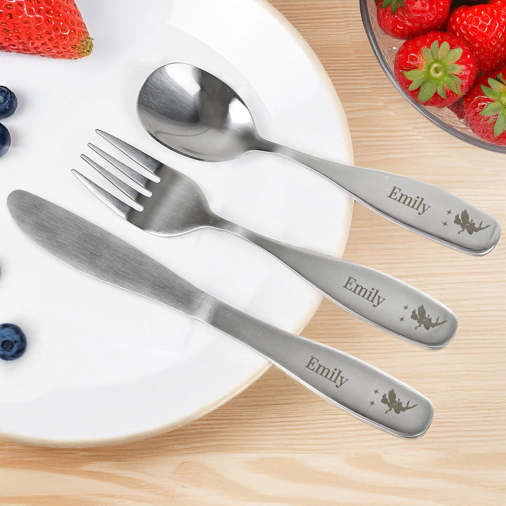 Personalised 3 Piece Fairy Cutlery Set
