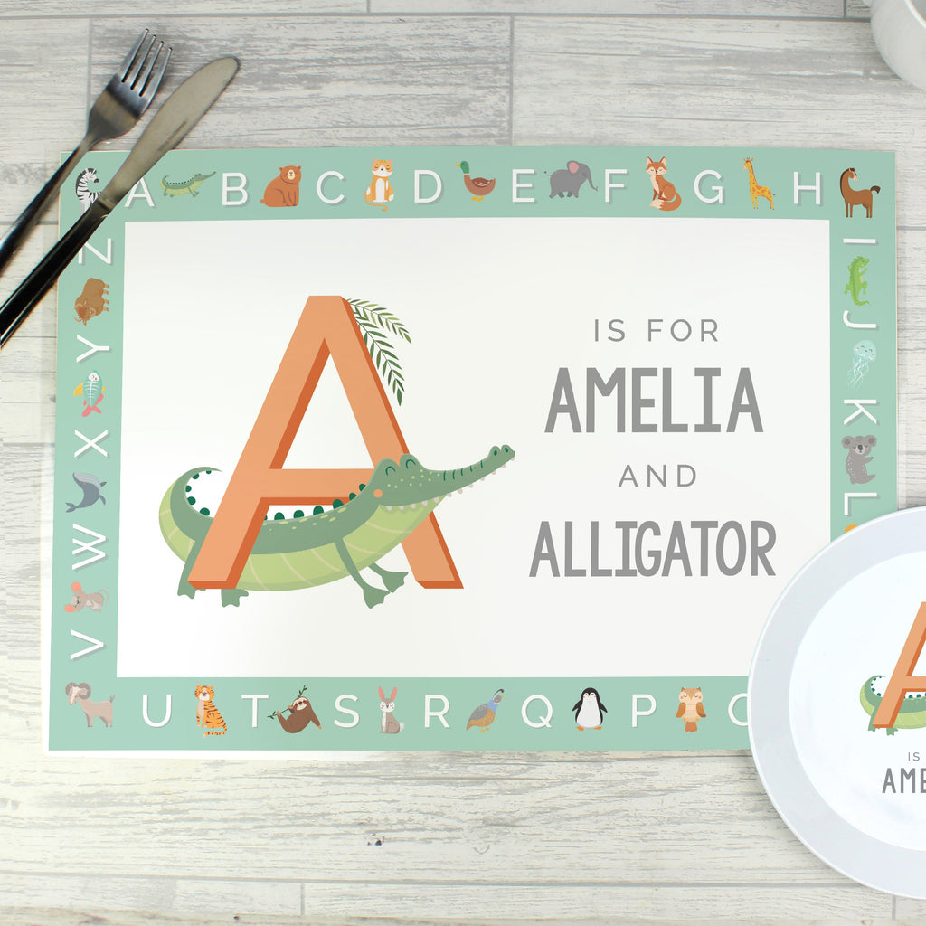 Personalised Animal Alphabet Placemat