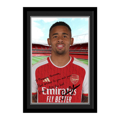 Personalised Arsenal FC Jesus Autograph Photo Framed