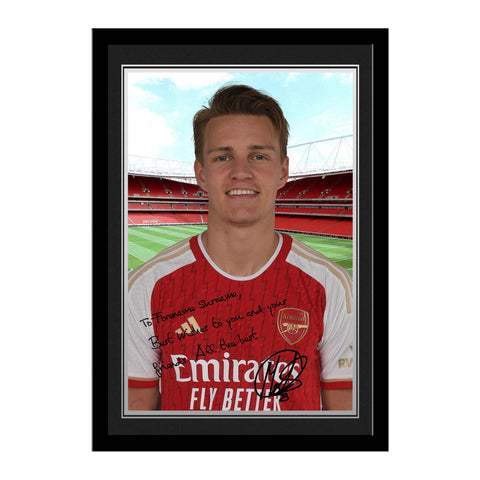 Personalised Arsenal FC Odegaard Autograph Photo Framed