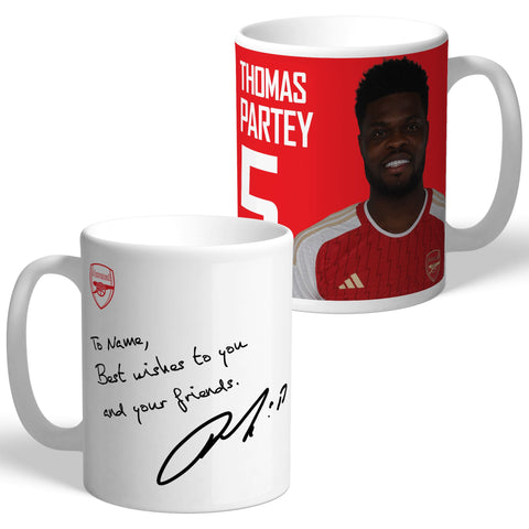 Personalised Arsenal FC Partey Autograph Mug
