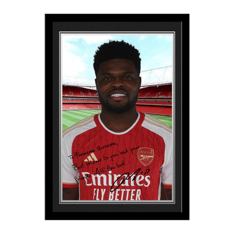 Personalised Arsenal FC Partey Autograph Photo Framed