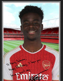 Personalised Arsenal FC Saka Autograph Photo Framed