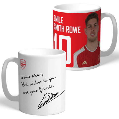 Personalised Arsenal FC Smith-Rowe Autograph Mug