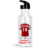 Personalised Arsenal Gym Fitness Bottle 600ml With Straw