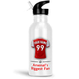 Personalised Arsenal Gym Fitness Bottle 600ml With Straw