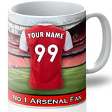 Personalised Arsenal Mug - Shirt And Message Cup