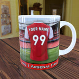 Personalised Arsenal Mug - Shirt And Message Cup