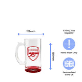 Personalised Arsenal Tankard Glass With Gift Box