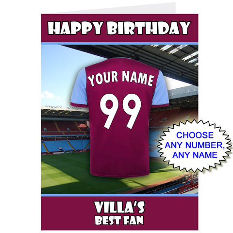 Personalised Aston Villa Birthday Card