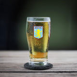 Personalised Aston Villa FC Pint Glass. Gift Boxed
