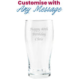 Personalised Aston Villa FC Pint Glass. Gift Boxed