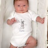 Personalised Baby Bunny 0-3 Months Baby Vest