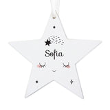 Personalised Baby Moon Wooden Star Decoration