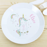 Personalised Baby Unicorn Plastic Plate