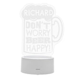 Personalised ""Beer Happy""  LED Colour Changing Light
