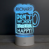 Personalised ""Beer Happy""  LED Colour Changing Light