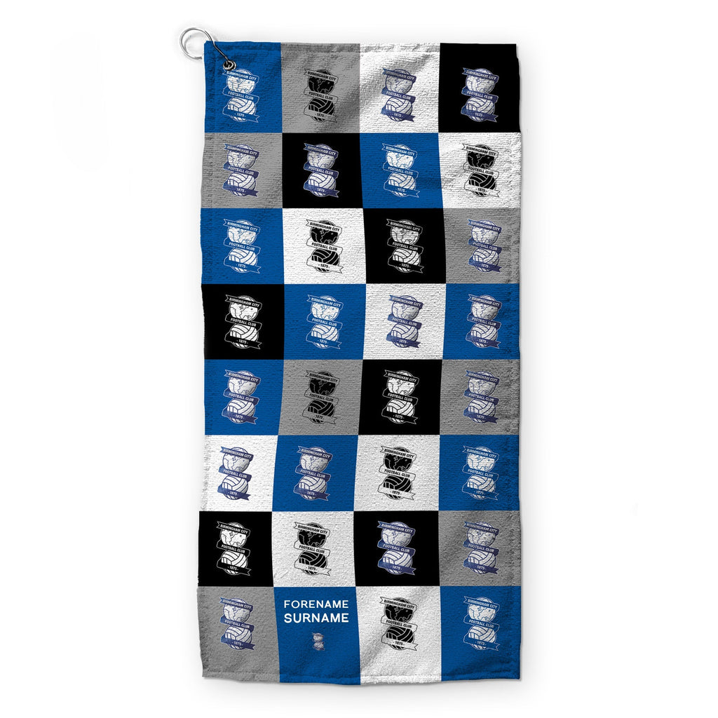 Personalised Birmingham City Golf Towel - Chequered