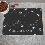 Personalised Black Pet Bowl Mat
