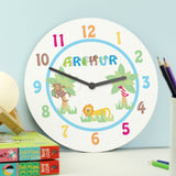 Personalised Blue Animal Alphabet Clock