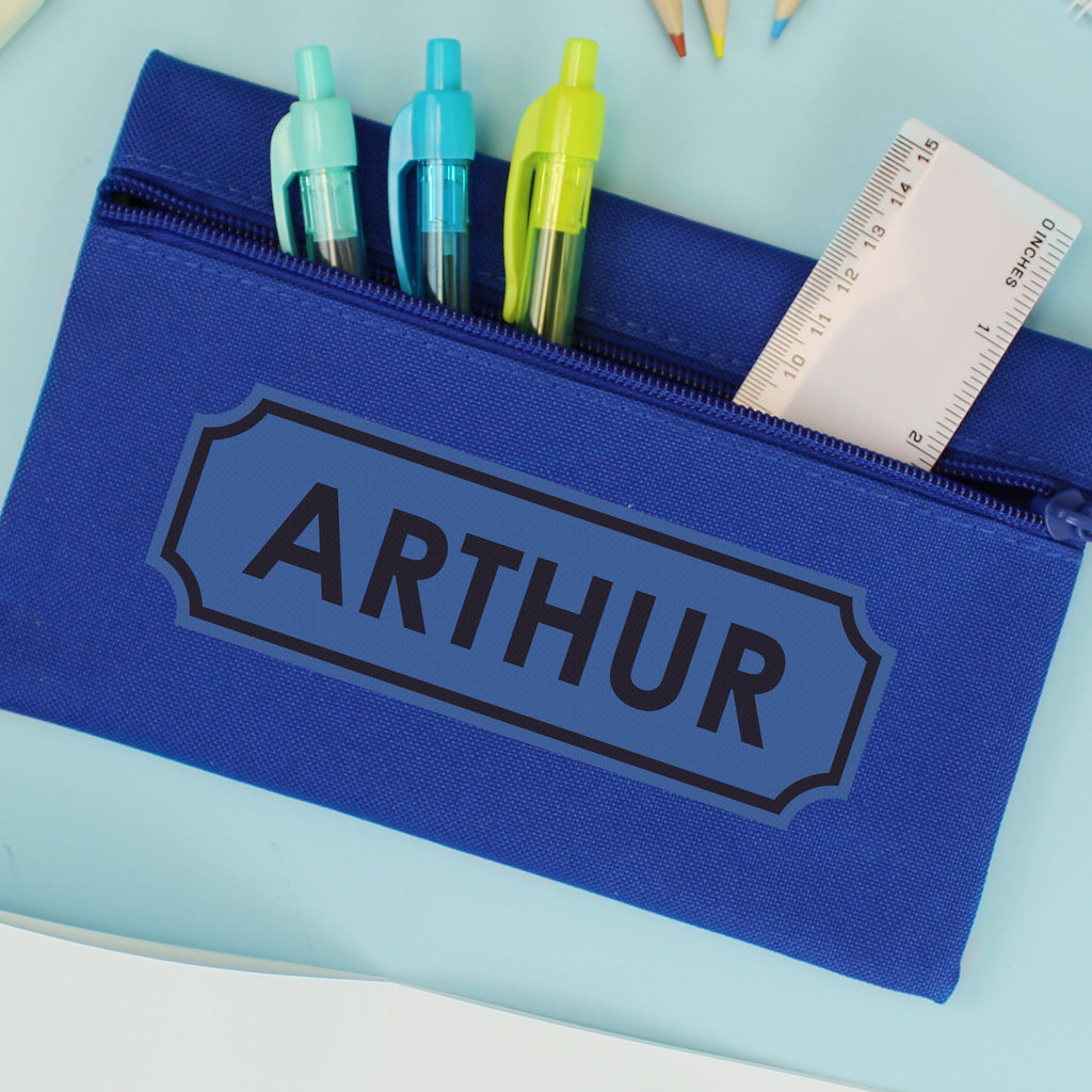 Personalised Blue Pencil Case