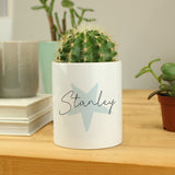 Personalised Blue Star Ceramic Storage Pot