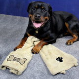 Personalised Bone Brown Microfibre Pet Towel