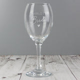 Personalised Bride Wine Glass