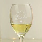 Personalised Bride Wine Glass