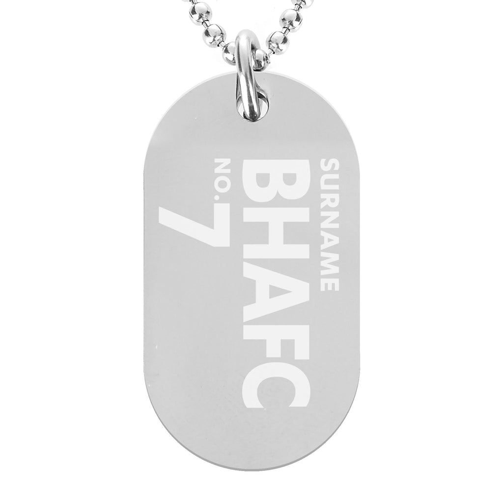 Personalised Brighton & Hove Albion FC Number Dog Tag Pendant