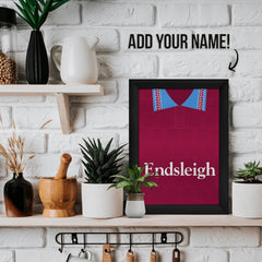 Personalised Burnley - 1994 Home Shirt - A4 Metal Sign Plaque - Frame Options Available