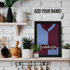 Personalised Burnley - 1998 Home Shirt - A4 Metal Sign Plaque - Frame Options Available