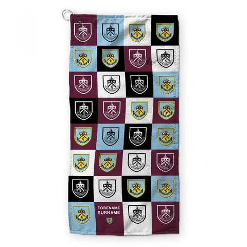 Personalised Burnley Golf Towel - Chequered