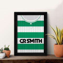 Personalised Celtic Retro - 1988 Home Shirt - A4 Metal Sign Plaque - Frame Options Available