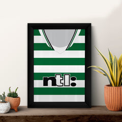 Personalised Celtic Retro - 2001 Home Shirt - A4 Metal Sign Plaque - Frame Options Available