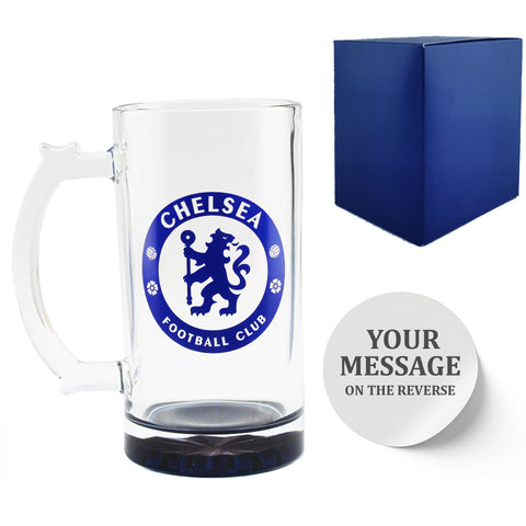 Personalised Chelsea FC Tankard Glass With Gift Box