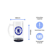 Personalised Chelsea FC Tankard Glass With Gift Box