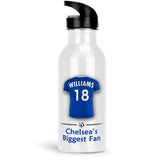 Personalised Chelsea Gym Fitness Bottle 600ml With Straw