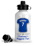 Personalised Chelsea Sports Water Bottle Aluminium With Carabiner 400ml