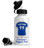 Personalised Chelsea Sports Water Bottle Aluminium With Carabiner 400ml