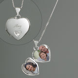 Personalised Children's Sterling Silver & Cubic Zirconia Heart Locket Necklace