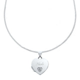 Personalised Children's Sterling Silver & Cubic Zirconia Heart Locket Necklace