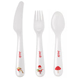 Personalised Christmas Toadstool Santa 3 Piece Plastic Cutlery Set