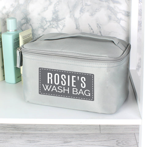 Personalised Classic Grey Toiletry Bag