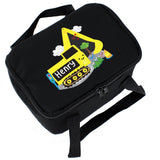 Personalised Digger Black Lunch Bag