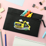 Personalised Digger Black Pencil Case