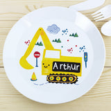 Personalised Digger Plastic Plate