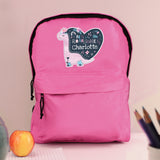 Personalised Dinosaur Pink Backpack