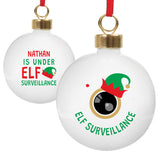 Personalised Elf Surveillance Bauble